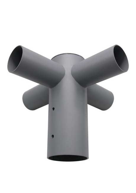 Straßenleuchten Adapter, 4-fach, 80 zu 60 mm, in Grau, fix.