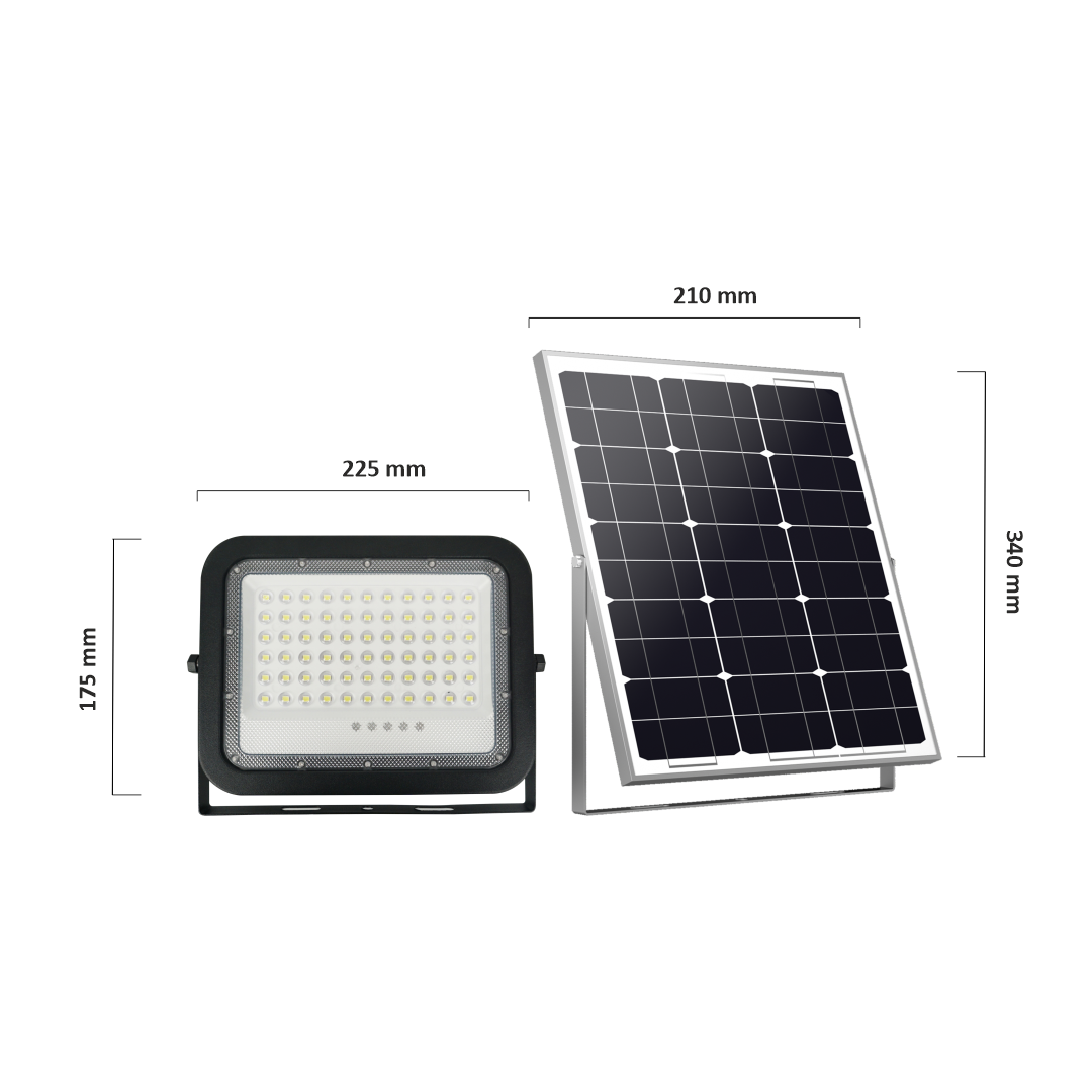 Solarstrahler PRO, LED-Fluter, Solar mit Akku, 10 W PV, 1400 lm, 6500K, IP65, Aludruckguss.