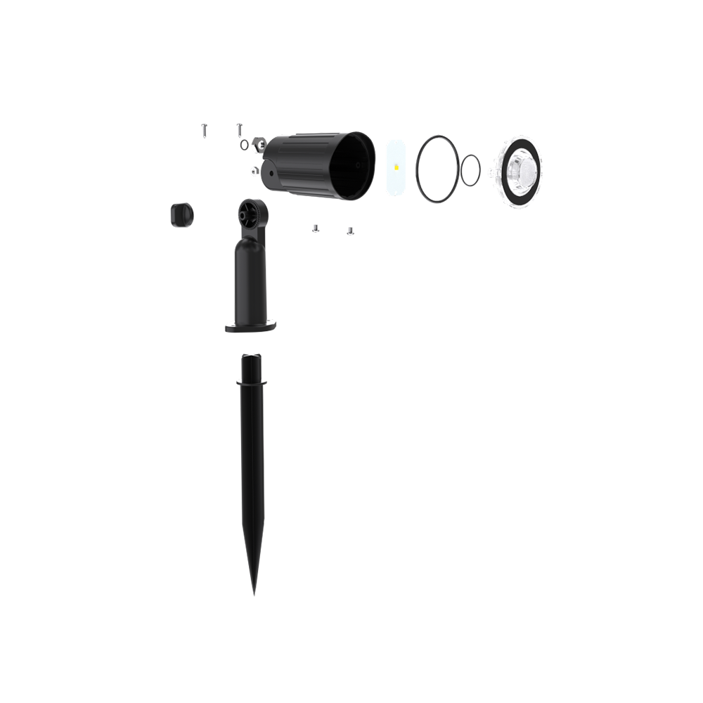 Gartenspots, IP54, 3000 K (warmweiß), 200 lm, LifePo4 Akku, monokristallines 5 W Solarpanel, flexible Montage, mit Erdspieß