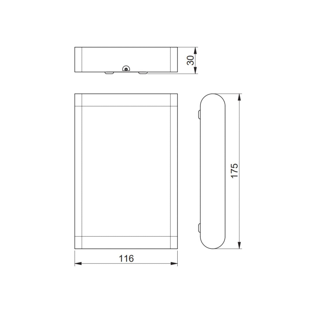 LED-Wandleuchte, zweiseitig abstrahlend, 12W, 960lm, 4000K, IP54.