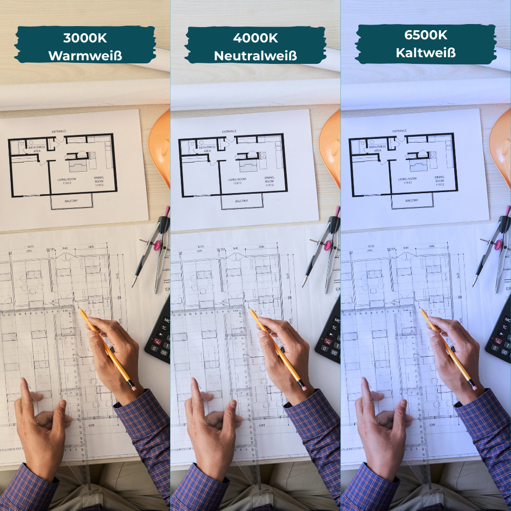 LED-Schreibtischlampe, Doppelkopf, in Weiß, dimmbar, 5 Farbtemperaturstufen, 24 W, 800 lm, klemm- und verstellbare Monitorlampe.