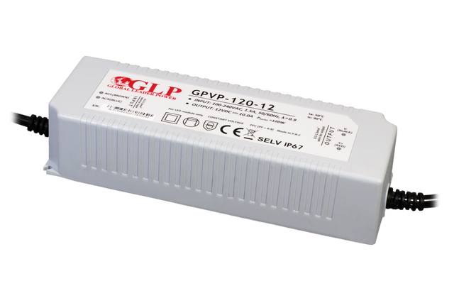 LED-Netzteil, 25 W, 12 V DC, 2 A, IP67, PFC Funktion.