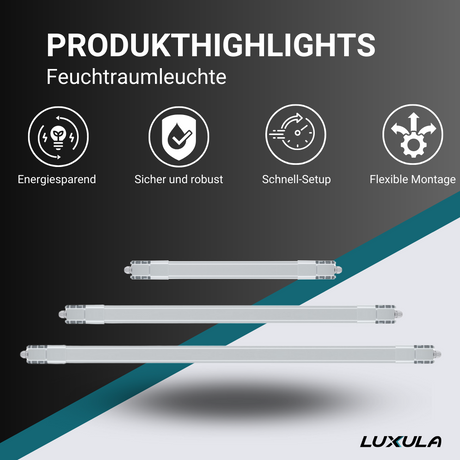 LED Feuchtraumleuchte, 75 cm, 16 W, 1760 lm, 4000 K (neutralweiß), IP66, durchschleifbar, Fast Connector  Lichttechnik24.de.