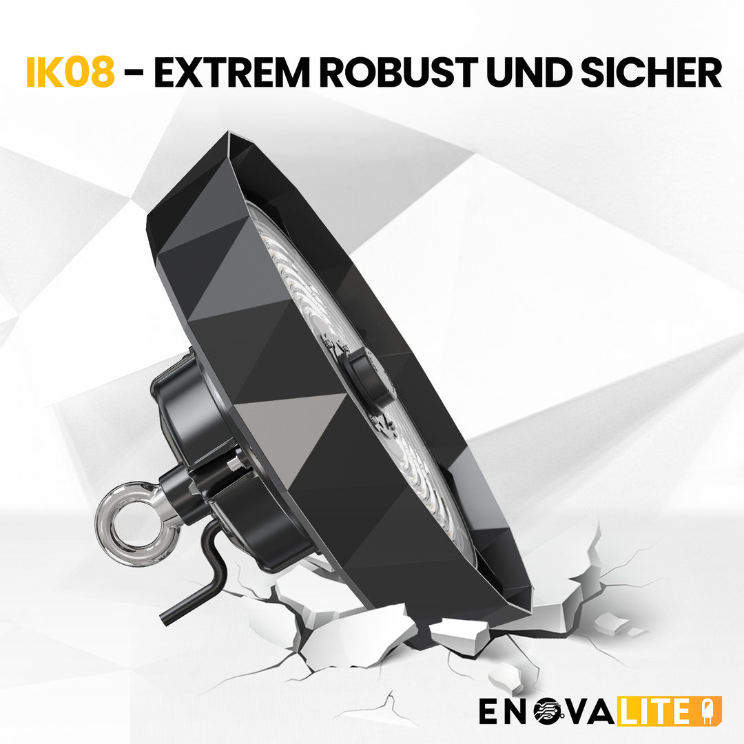 LED-HighBay PRO, Diamant Design, 150 W, 22500 lm, 5000 K (neutralweiß), IP65, Philips Netzteil, Lumileds LED.