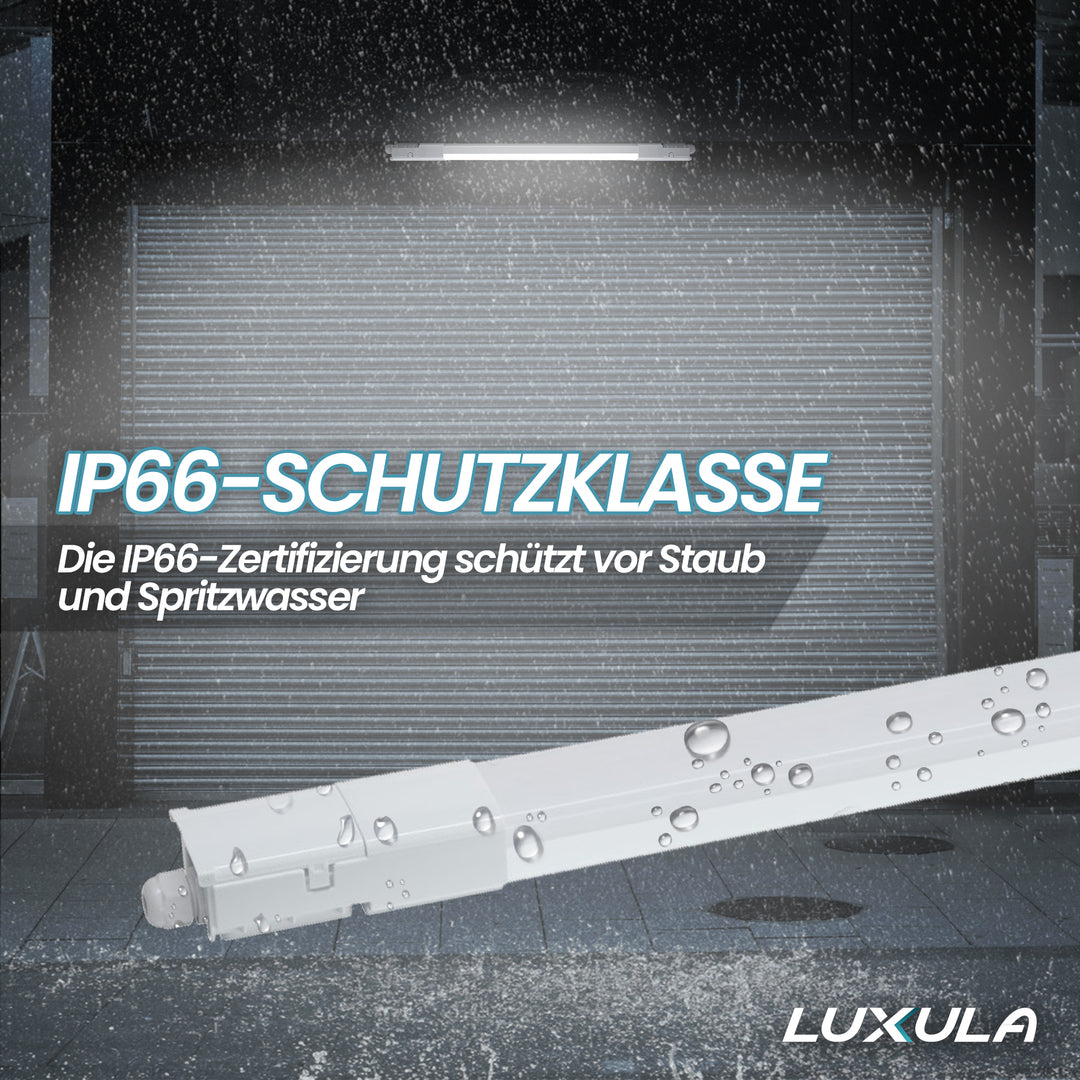 18er Pack LED Feuchtraumleuchte, 120 cm, 32 W, 3616 lm, 4000 K (neutralweiß), IP66, durchschleifbar, Fast Connector.
