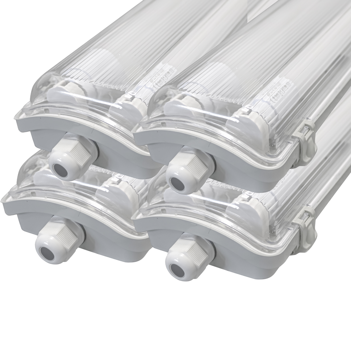 4er Pack LED Wannenleuchte 120cm, inkl 2x18W LED-Röhren T8, 4000K, IP65, IK08.