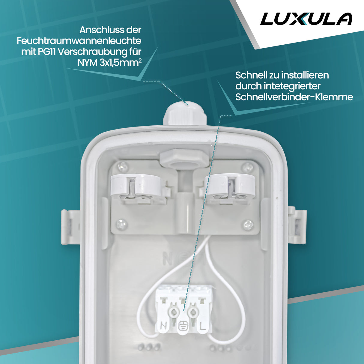 4er Pack LED Wannenleuchte 120cm, inkl 2x18W LED-Röhren T8, 4000K, IP65, IK08.