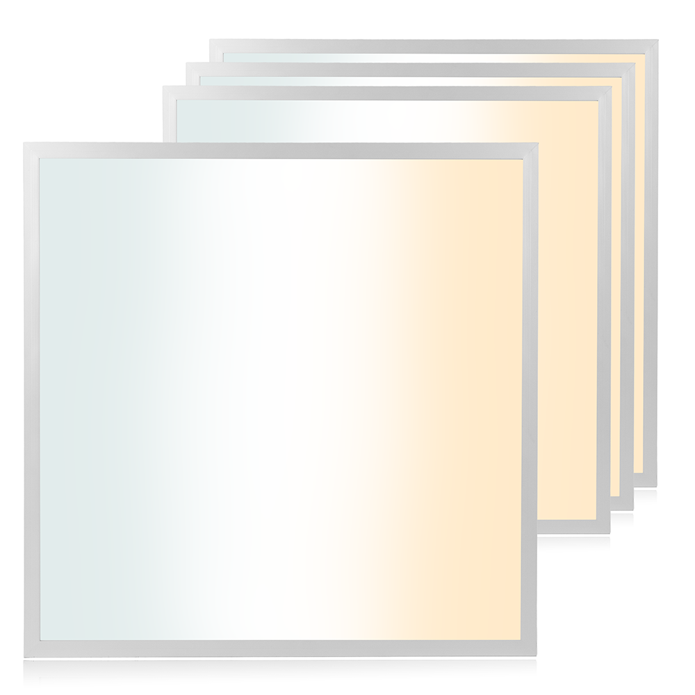 4er Pack LED-Panel mit Farbtemperaturwechsel CCT, 3000-6000 K, 62x62 cm, Back-lit, 36W, 3600 lm
