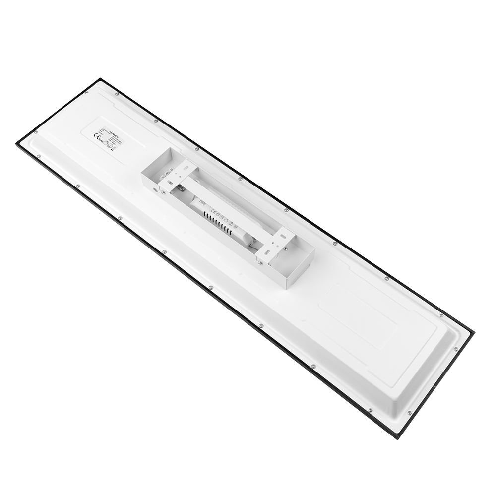 LUXULA LITEQ 80, LED-Panel mit Fernbedienung, 80×20 cm, schwarz, 40 W, 4400 lm, UGR<19, Helligkeit und Lichtfarbe einstellbar