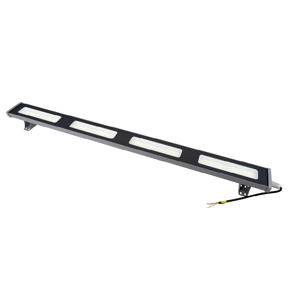 4er Pack LED-Hallenleuchte, linear, 200 W, 25000 lm, 5000 K (neutralweiß), IP65, grau
