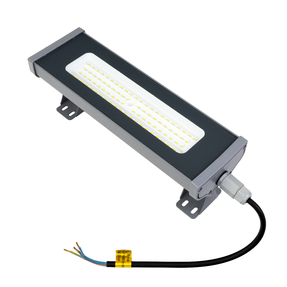 LED-Hallenleuchte, linear, 50 W, 6200 lm, 5000 K (neutralweiß), IP65, grau