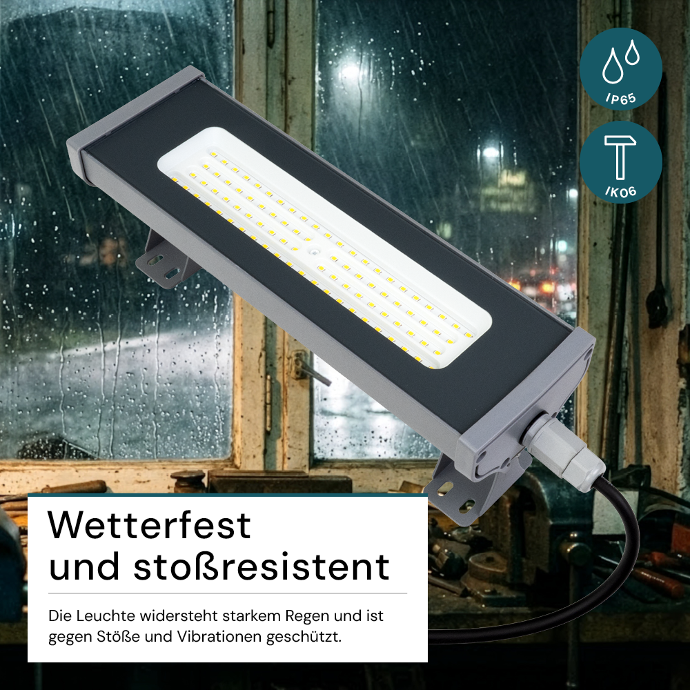 LED-Hallenleuchte, linear, 50 W, 6200 lm, 5000 K (neutralweiß), IP65, grau