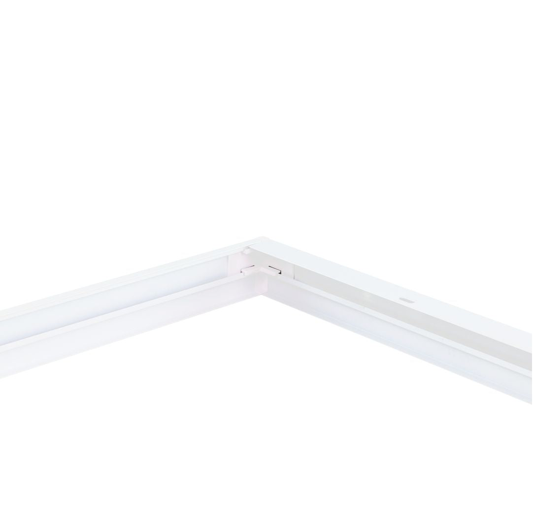 Aufbaurahmen für LED-Panel 120x30 cm, steckbar, weiß.