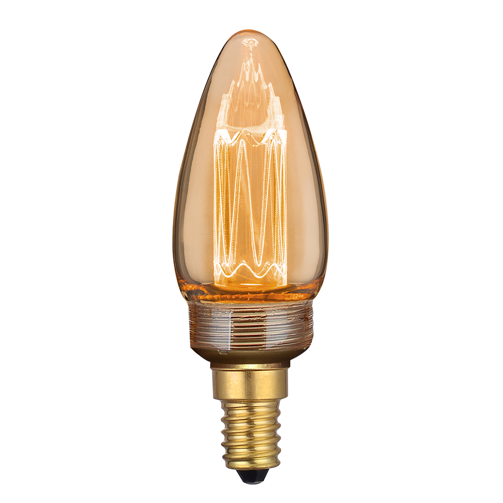 LED Filament Leuchtmittel, Vintage Dekoleuchte, Kerze C35, E14, 2.3W, 65lm, 1800K, dimmbar