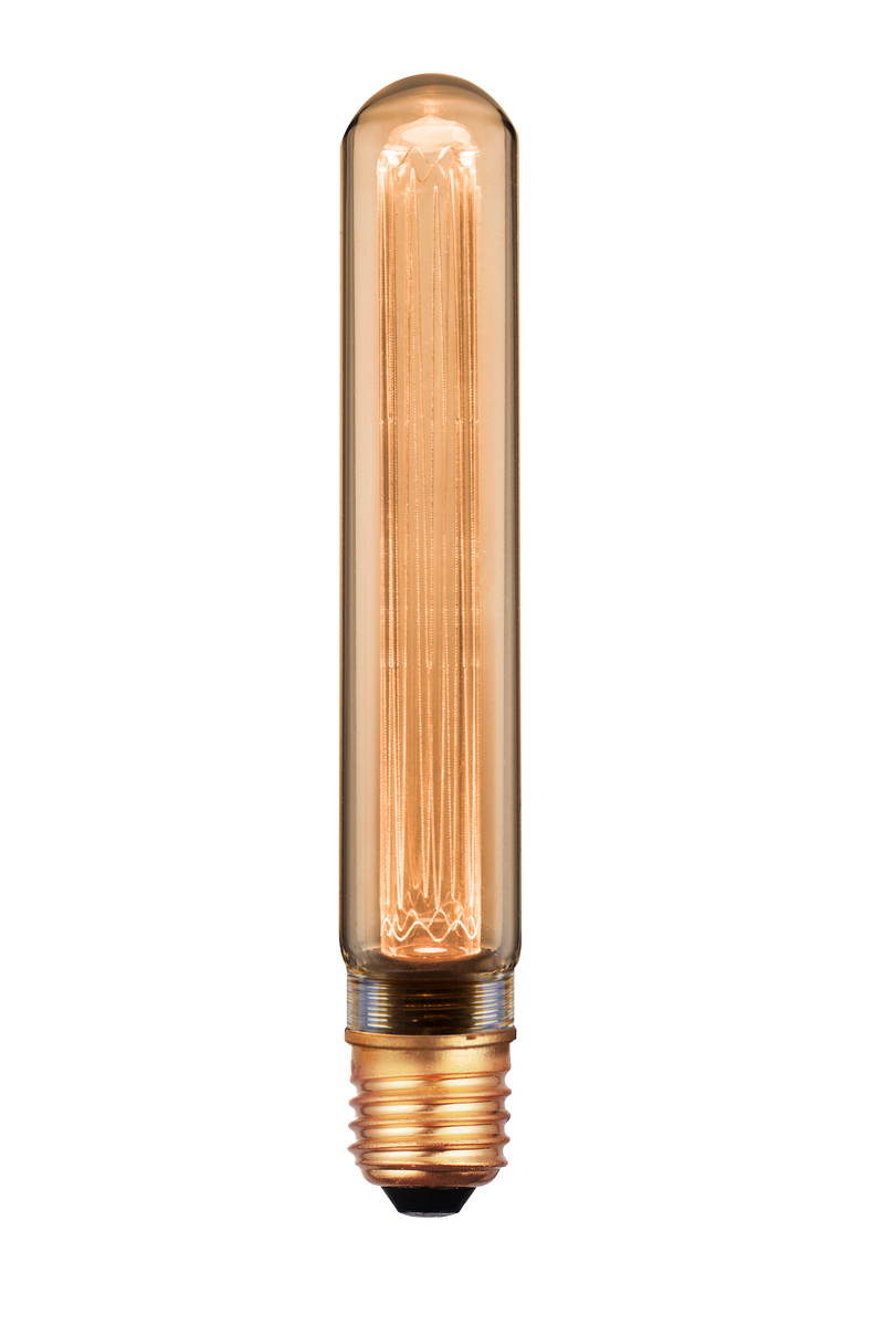 LED Filament Leuchtmittel, Vintage Dekoleuchte, Röhre T30, E27, 2.3W, 65lm, 1800K, dimmbar.