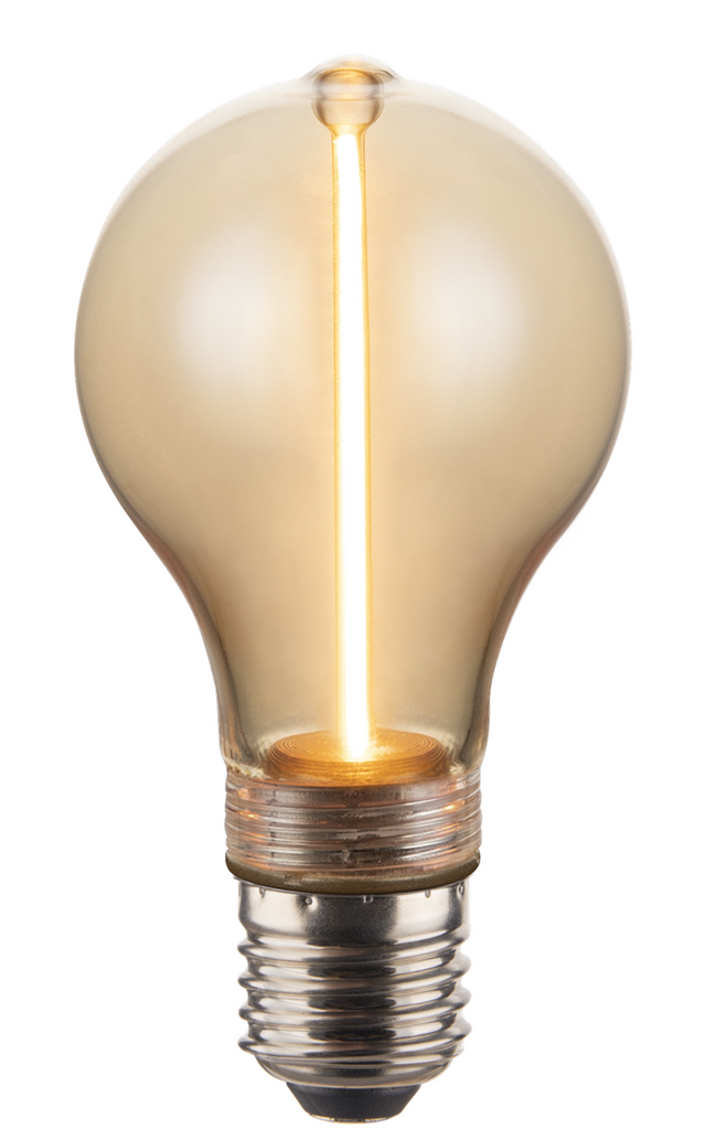 LED Filament Leuchtmittel, LINE, Amber, Bulb A60, E27, 2W, 65lm, 1800K, dimmbar.