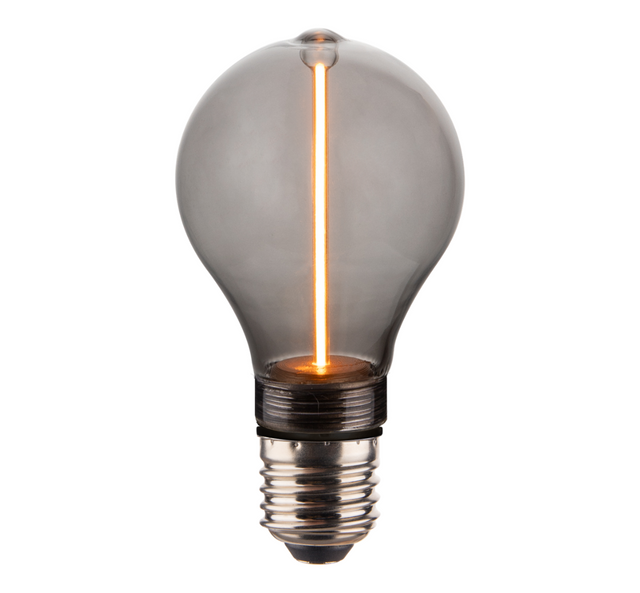 LED Filament Leuchtmittel, LINE, Smoke, Bulb A60, E27, 2W, 40lm, 1800K, dimmbar.