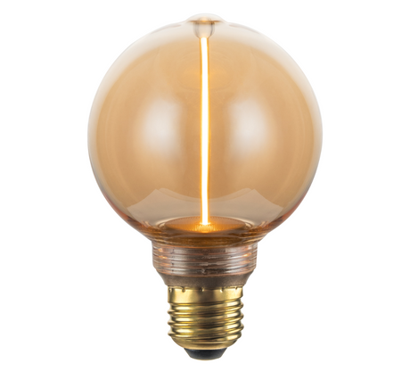 LED Filament Leuchtmittel, LINE, Amber, Globe G80, E27, 2W, 65lm, 1800K, dimmbar.