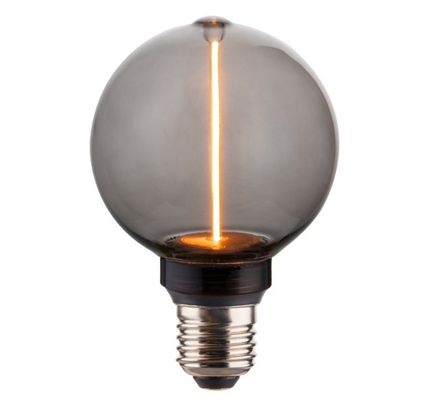 LED Filament Leuchtmittel, LINE, Smoke, Globe G80, E27, 2W, 40lm, 1800K, dimmbar.