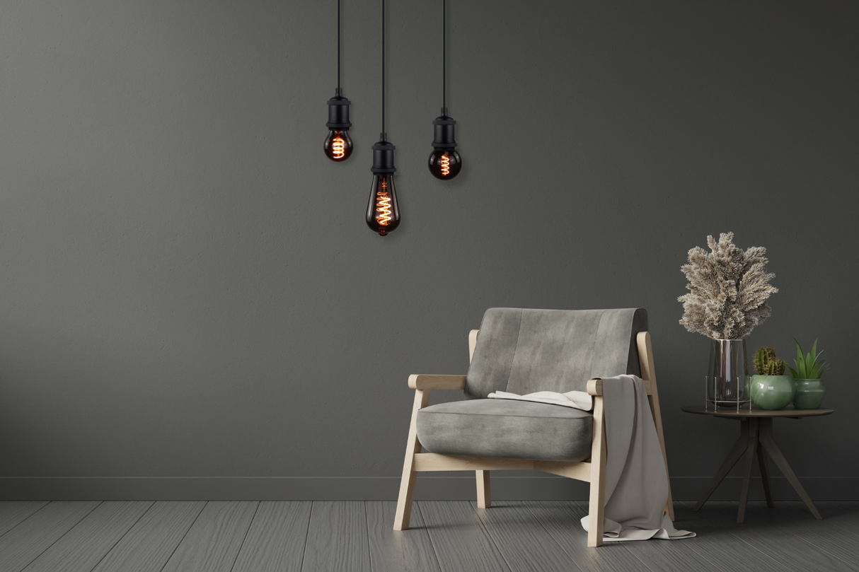 LED Filament Leuchtmittel, SPIRAL, Bulb A60, E27, 4W, 40lm, 1800K, dimmbar.