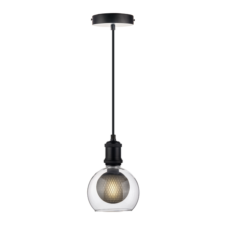 LED Filament Leuchtmittel BUBBLE MESH, inkl schwarzer E27-Fassung mit Textilkabel, 1,5m,  4W, 470lm, 2700K, dimmbar.