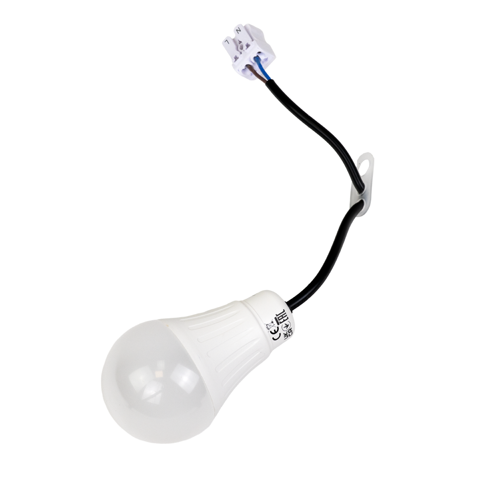 LED Renovierungslampe, 9W, 806lm, 4000K, mit Kabel und Klemme