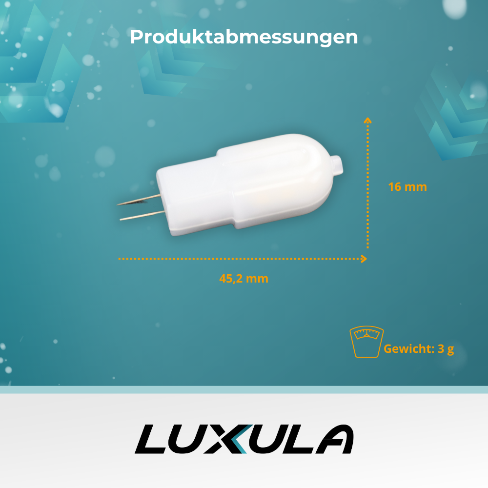 LED-Leuchtmittel, G4, 1.8 W, 160 lm, 4000 K (neutralweiß), 240°, AC/DC 12 V.