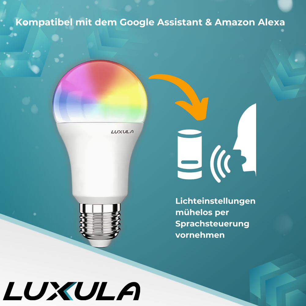 LED RGB+CCT Leuchtmittel, E27, A60, 9W, 906lm, SMART, Tuya App steuerbar.