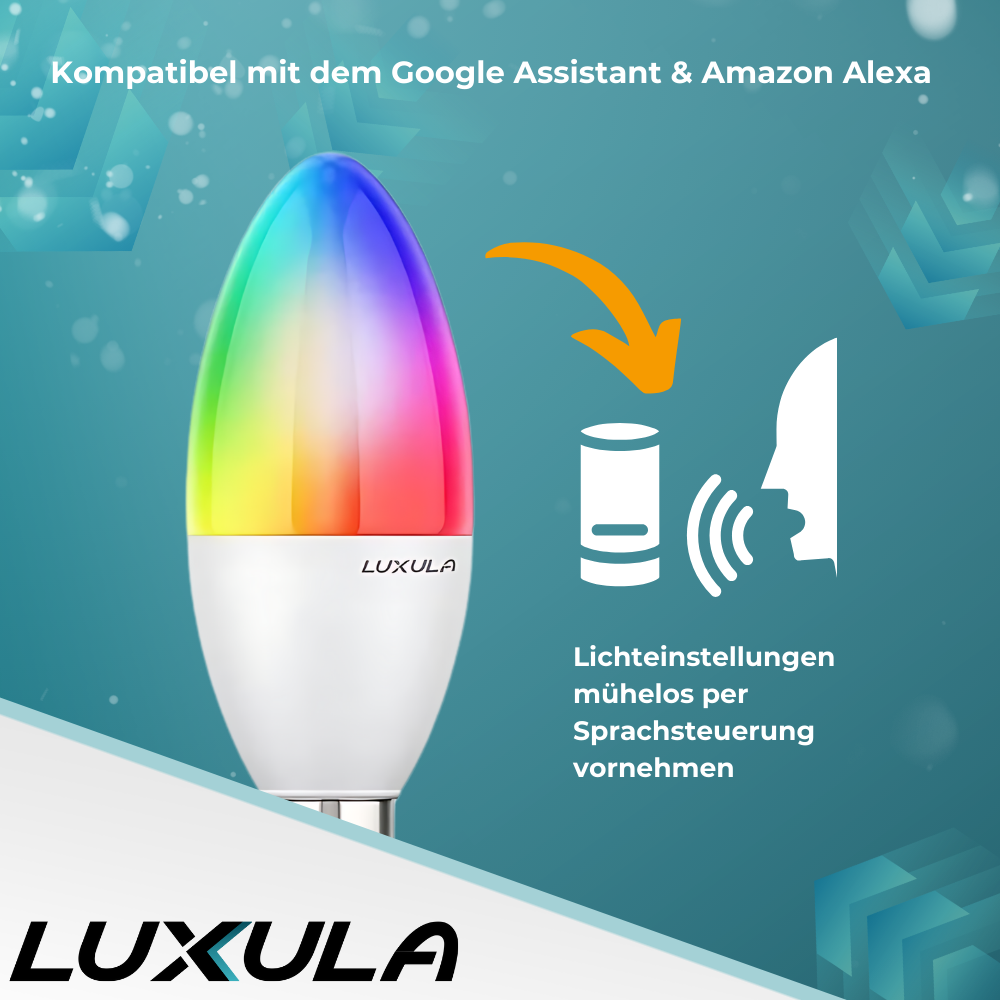LED RGB+CCT Leuchtmittel, E14, Kerze B37, 5W, 464lm, SMART, Tuya App steuerbar, Kerze.