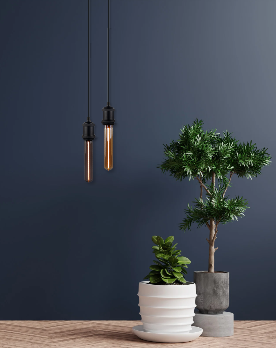 LED Filament Leuchtmittel, TUBE LINE, Amber, E27, T30, 2W, 65lm, 1800K, dimmbar.