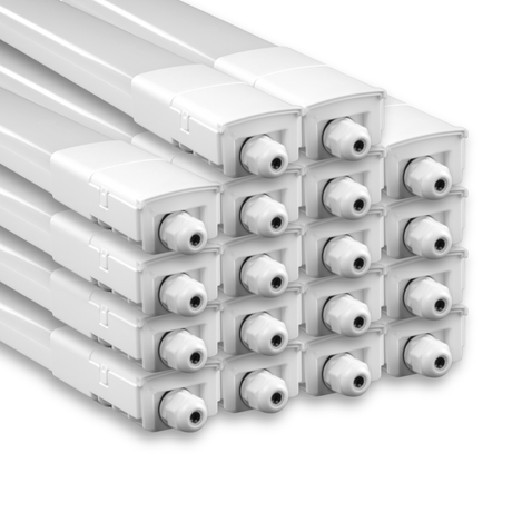 18er Pack LED Feuchtraumleuchte, 120 cm, 32 W, 3616 lm, 4000 K (neutralweiß), IP66, durchschleifbar, Fast Connector.
