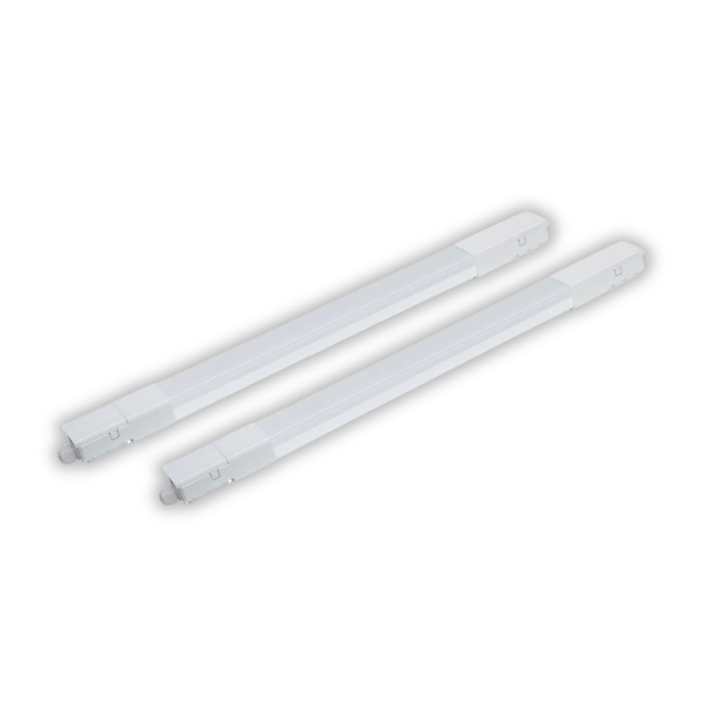 2er Pack LED Feuchtraumleuchte, 75 cm, 16 W, 1760 lm, 4000 K (neutralweiß), IP66, durchschleifbar, Fast Connector.