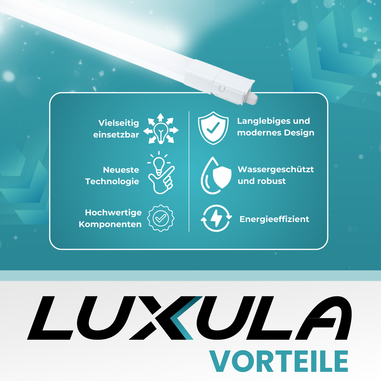 LED Feuchtraumleuchte, 150 cm, 45 W, 5175  lm, 4000 K (neutralweiß), IP66, durchschleifbar, Fast Connector.
