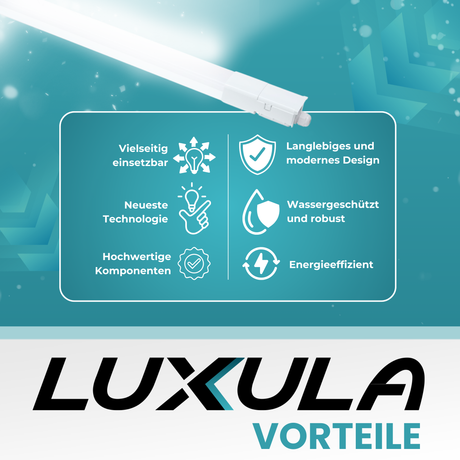 LED Feuchtraumleuchte, 150 cm, 45 W, 5175  lm, 4000 K (neutralweiß), IP66, durchschleifbar, Fast Connector.
