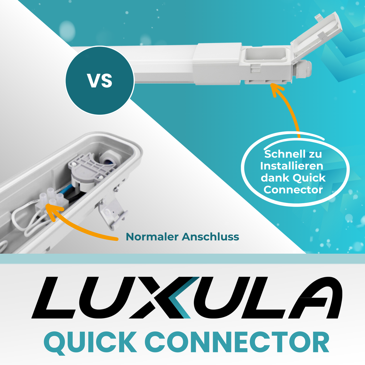 LED Feuchtraumleuchte, 150 cm, 45 W, 5175  lm, 4000 K (neutralweiß), IP66, durchschleifbar, Fast Connector.