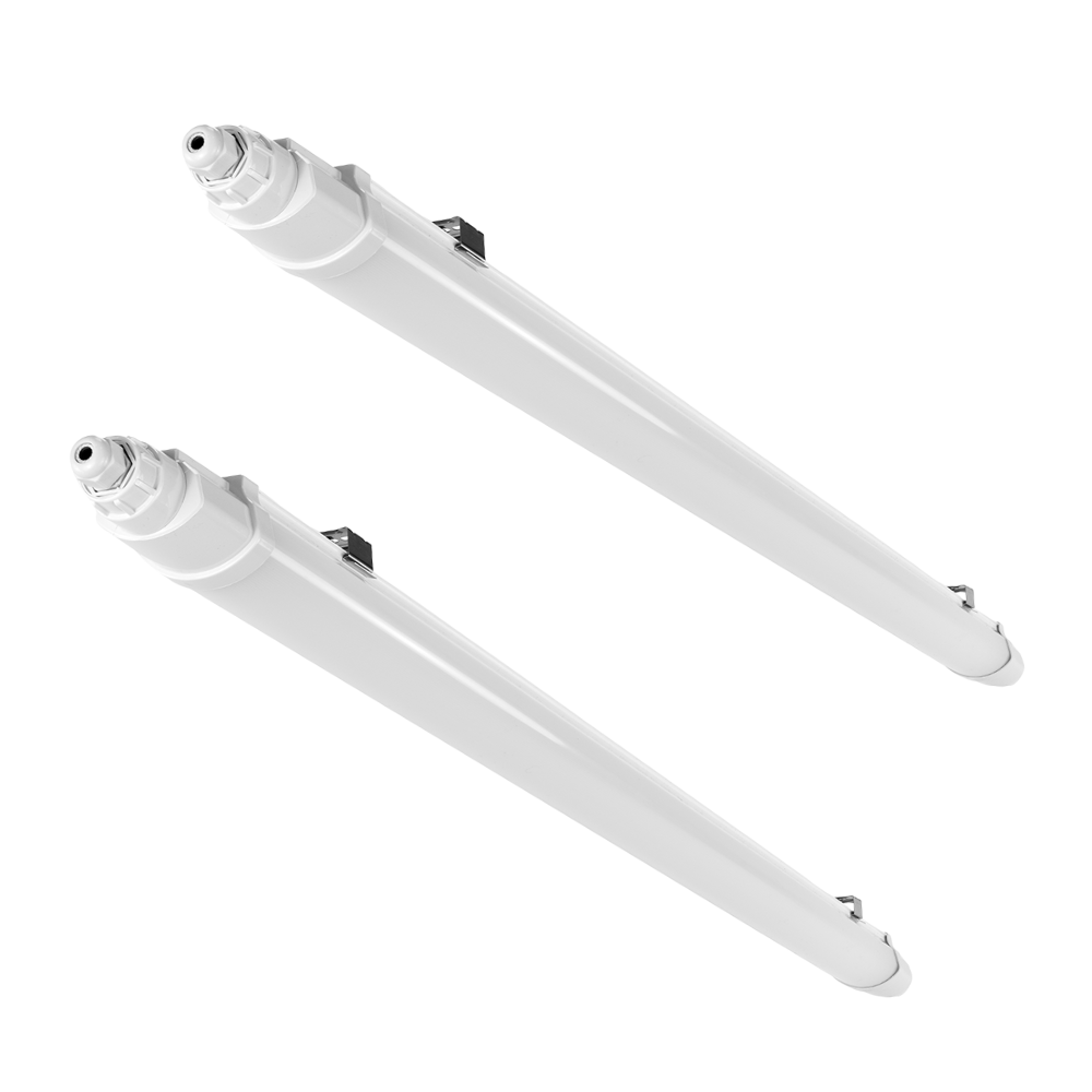2er-Pack LED Feuchtraumleuchte SLIM, 60 cm, 18 W, 2160 lm, 4000 K (neutralweiß), IP65, IK06, durchschleifbar, mit Quick Connector.