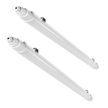 2er-Pack LED Feuchtraumleuchte SLIM, 120 cm, 36 W, 4320 lm, 4000 K (neutralweiß), IP65, IK06, durchschleifbar, mit Quick Connector.