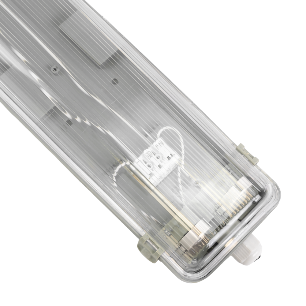 LED Wannenleuchte Gehäuse für 2x LED-Röhren T8, 120cm, IP65, IK08