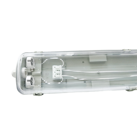 LED Wannenleuchte Gehäuse für 2x LED-Röhren T8, 120cm, IP65, IK08.