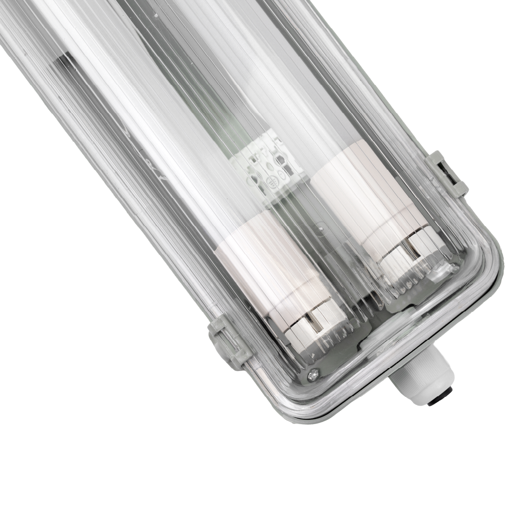 LED Wannenleuchte mit 2x 22W LED-Röhren T8, 150cm, 4000K, IP65, IK08