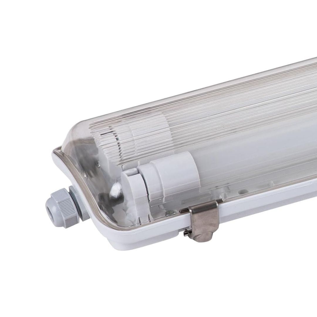 LED Wannenleuchte mit 2x 22W LED-Röhren T8, 150cm, 4000K, IP65, IK08.