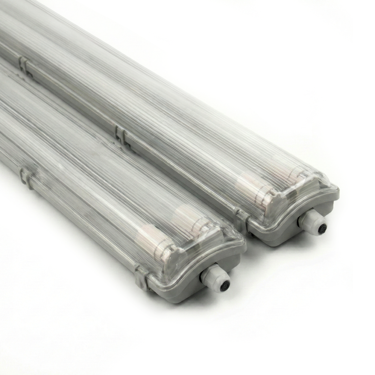 2er Pack LED Wannenleuchte 120cm, inkl 2x18W LED-Röhren T8, 4000K, IP65, IK08