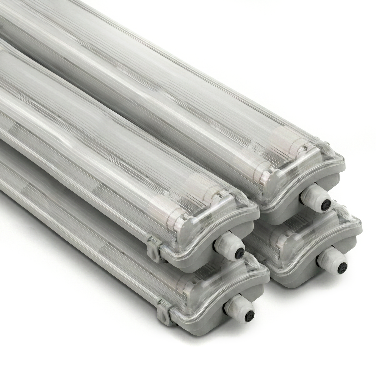 4er Pack LED Wannenleuchte 120cm, inkl 2x18W LED-Röhren T8, 4000K, IP65, IK08