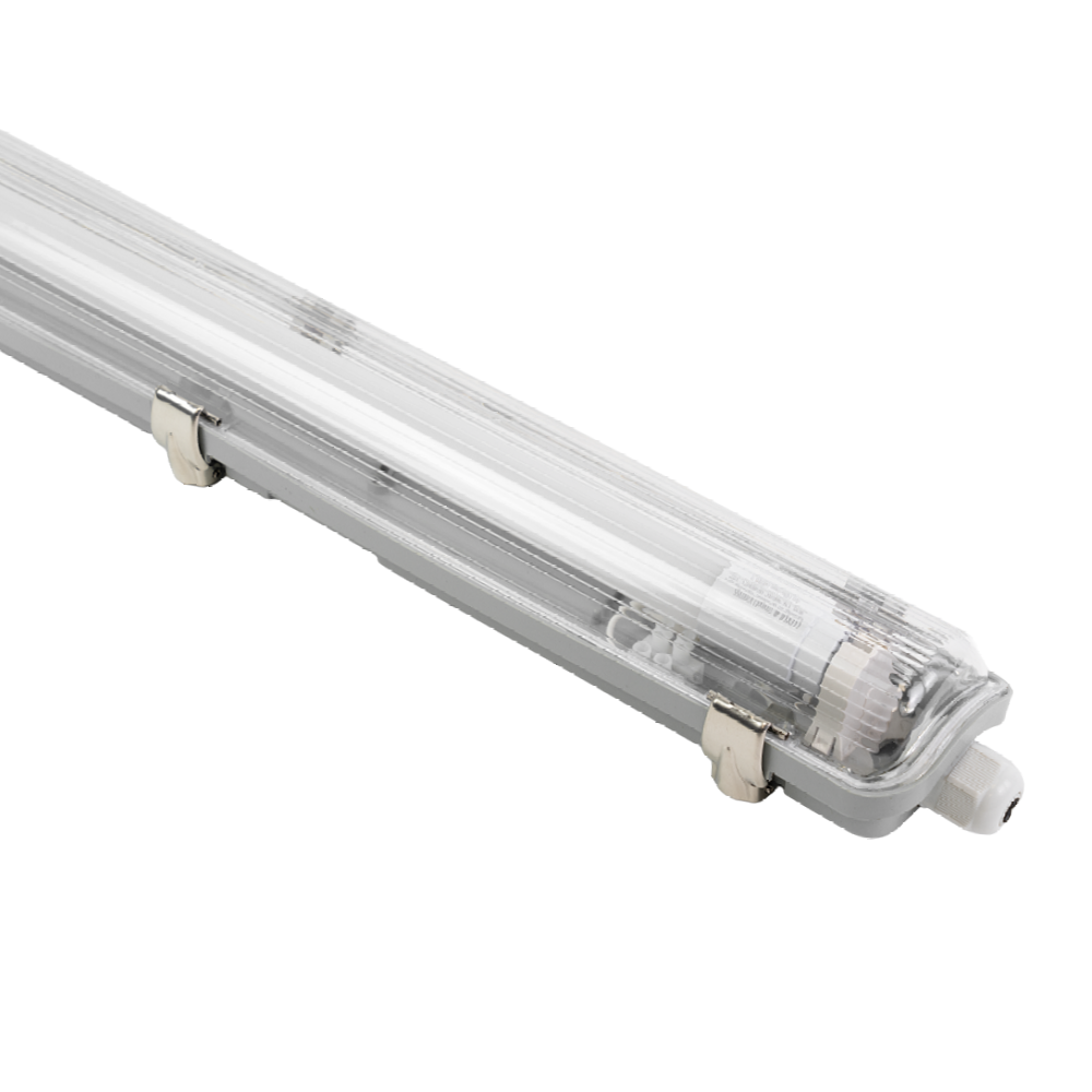 LED Wannenleuchte mit 1x 22W LED-Röhren T8, 150cm, 4000K, IP65, IK08