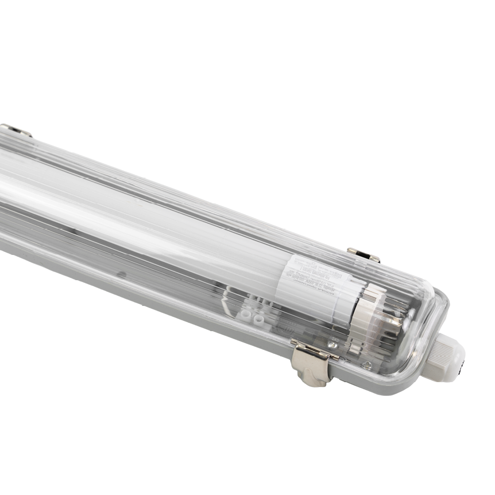 LED Wannenleuchte mit 1x 22W LED-Röhren T8, 150cm, 4000K, IP65, IK08