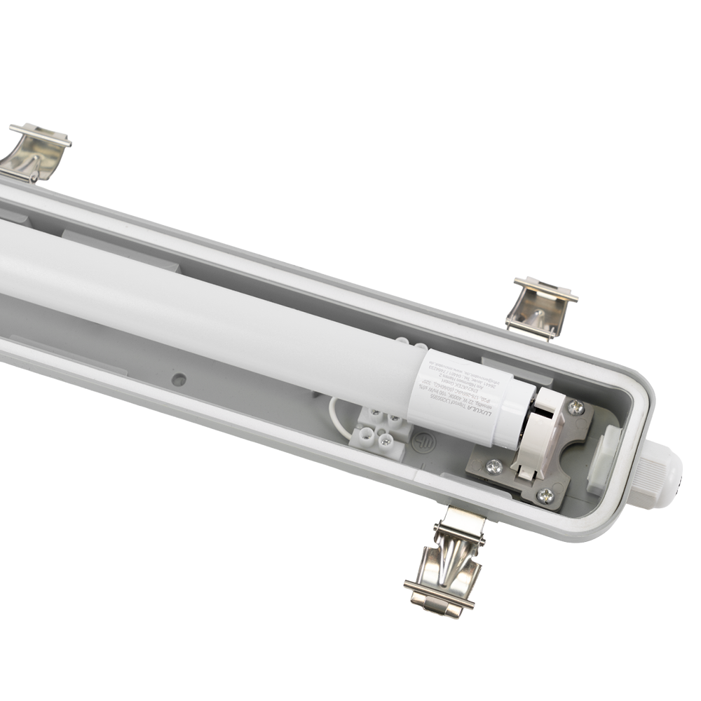 LED Wannenleuchte mit 1x 22W LED-Röhren T8, 150cm, 4000K, IP65, IK08