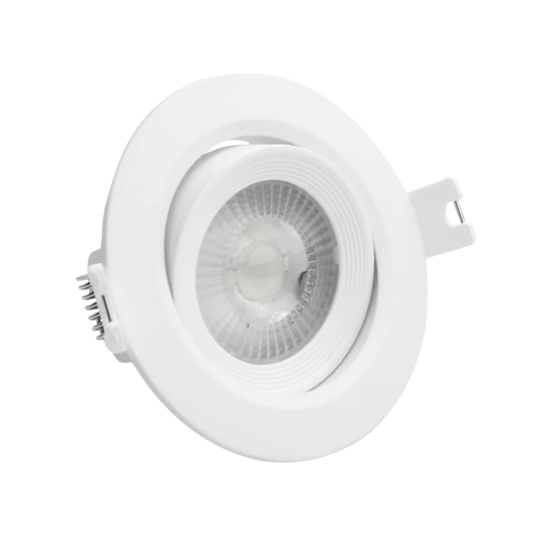 LED CCT Downlight schwenkbar, 7W, 718lm, 38°, in Cremeweiß, IP44, 3000K-4000K-6000K einstellbar