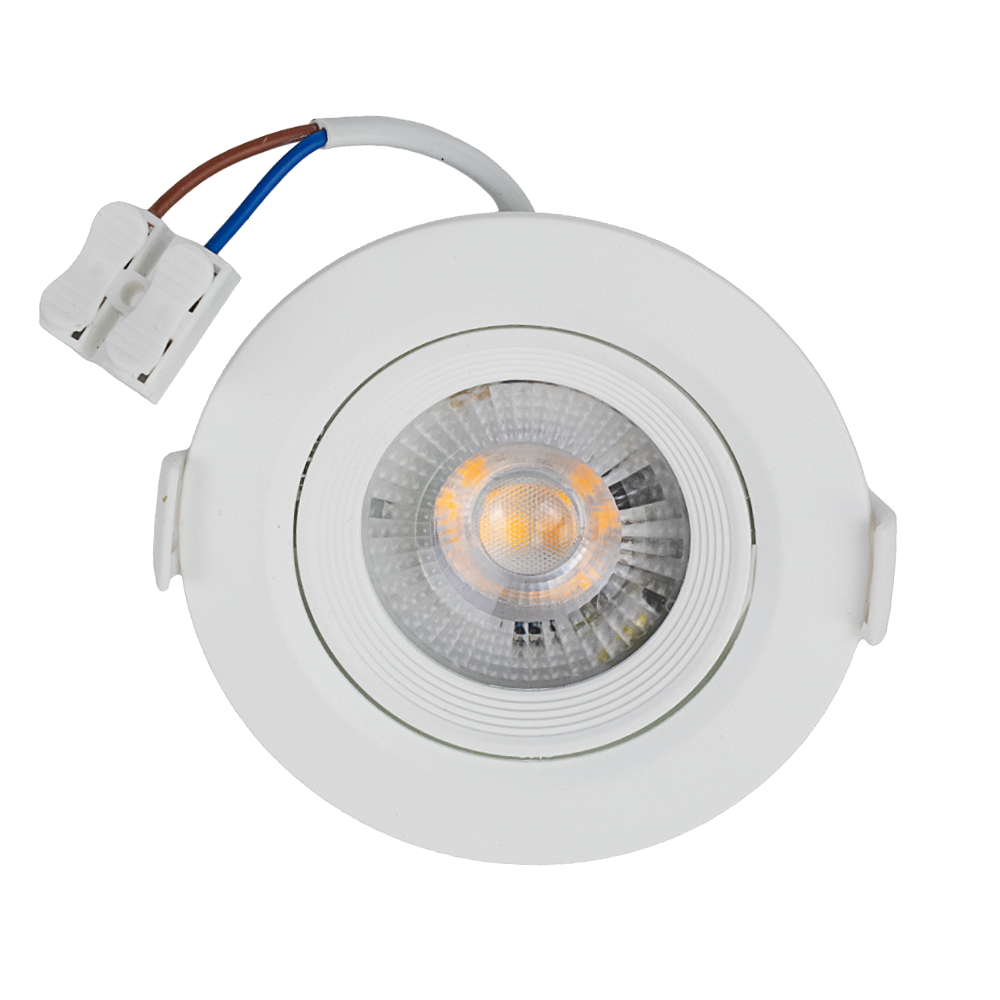 LED CCT Downlight, dimmbar, schwenkbar, in Weiß, 5 W, 450 lm, 3000 - 6500 K (einstellbar), 38°, Einbaustrahler