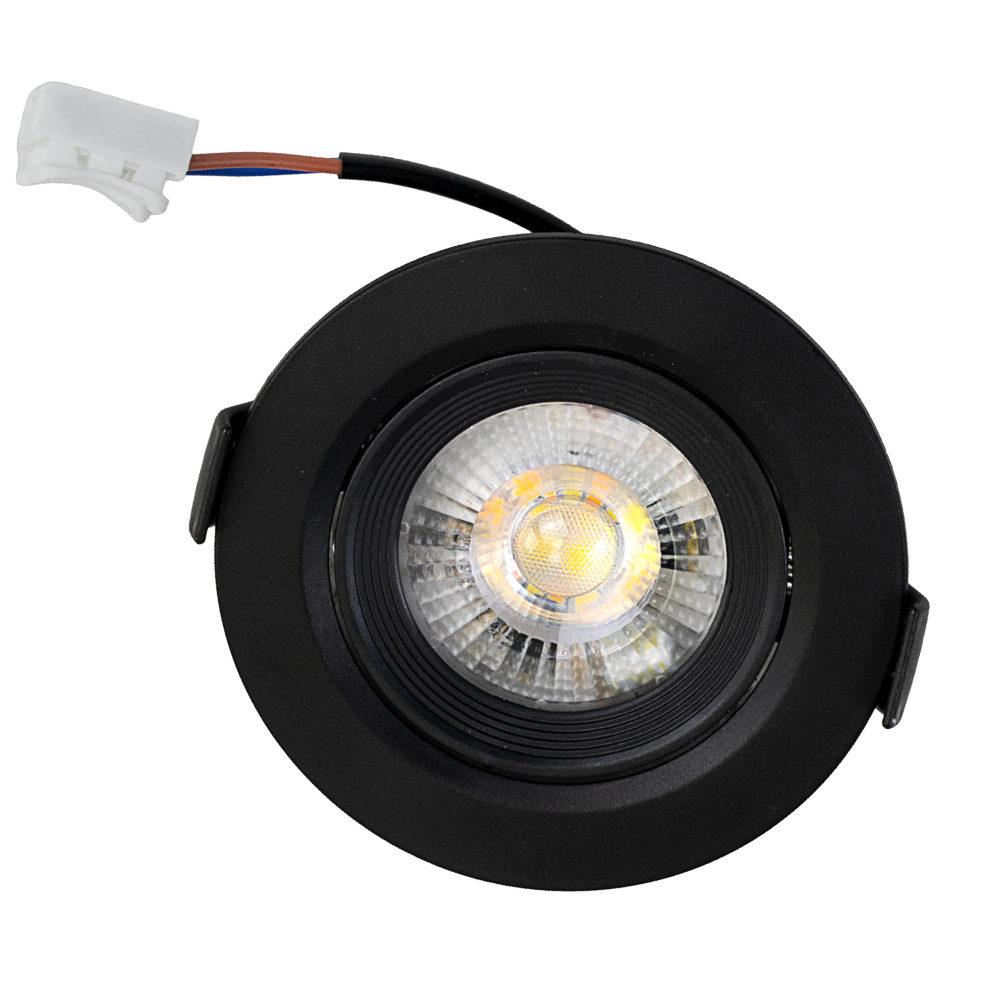 LED Downlight, schwenkbar, in Schwarz, 7 W, 600 lm, 3000 K (warmweiß), 38°, Einbaustrahler