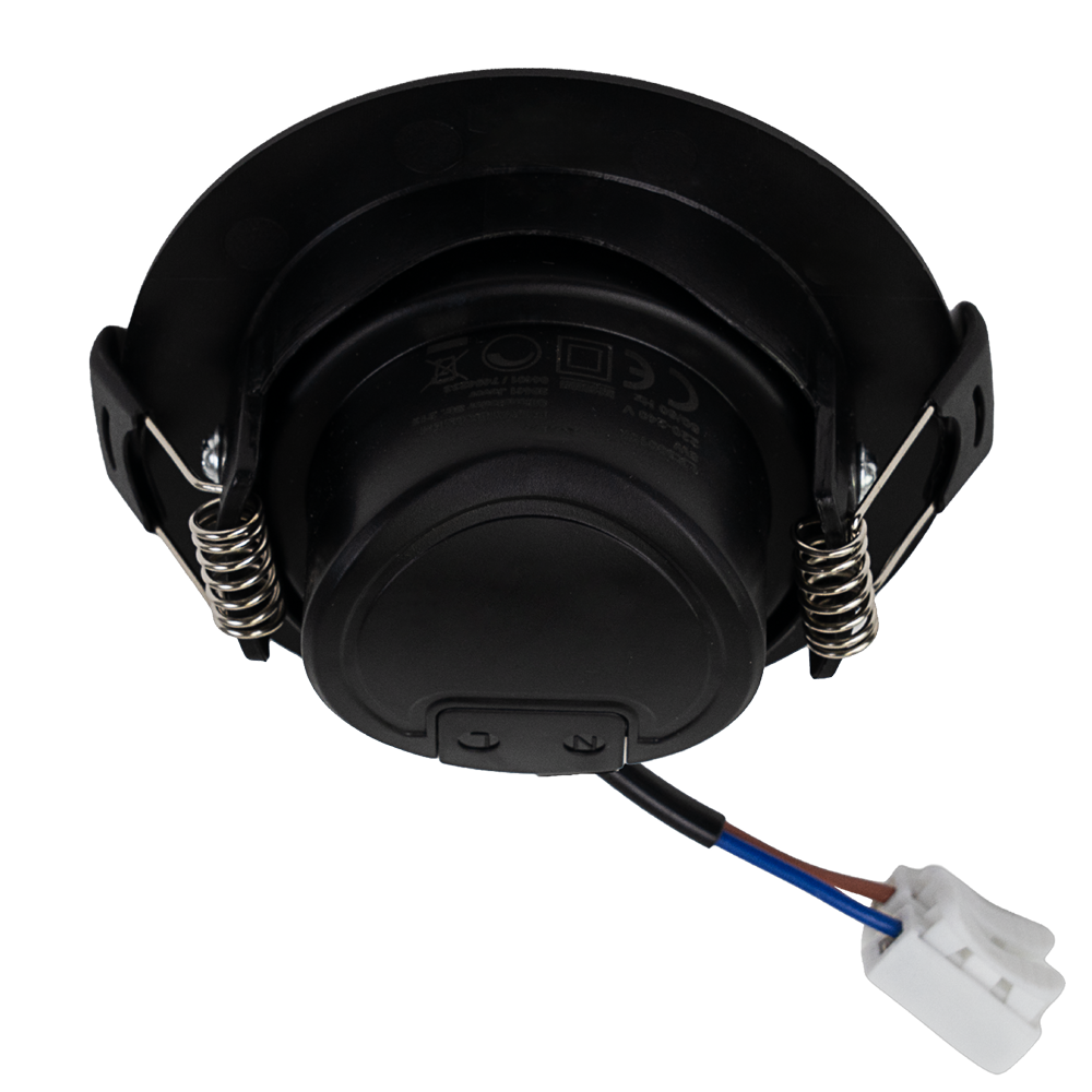 LED Downlight, schwenkbar, in Schwarz, 5 W, 450 lm, 3000 K (warmweiß), 38°, Einbaustrahler